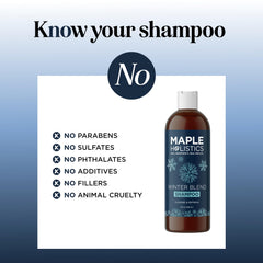 Maple Holistics five mint oils closeup emphasizes refreshing, clarifying properties for hair.