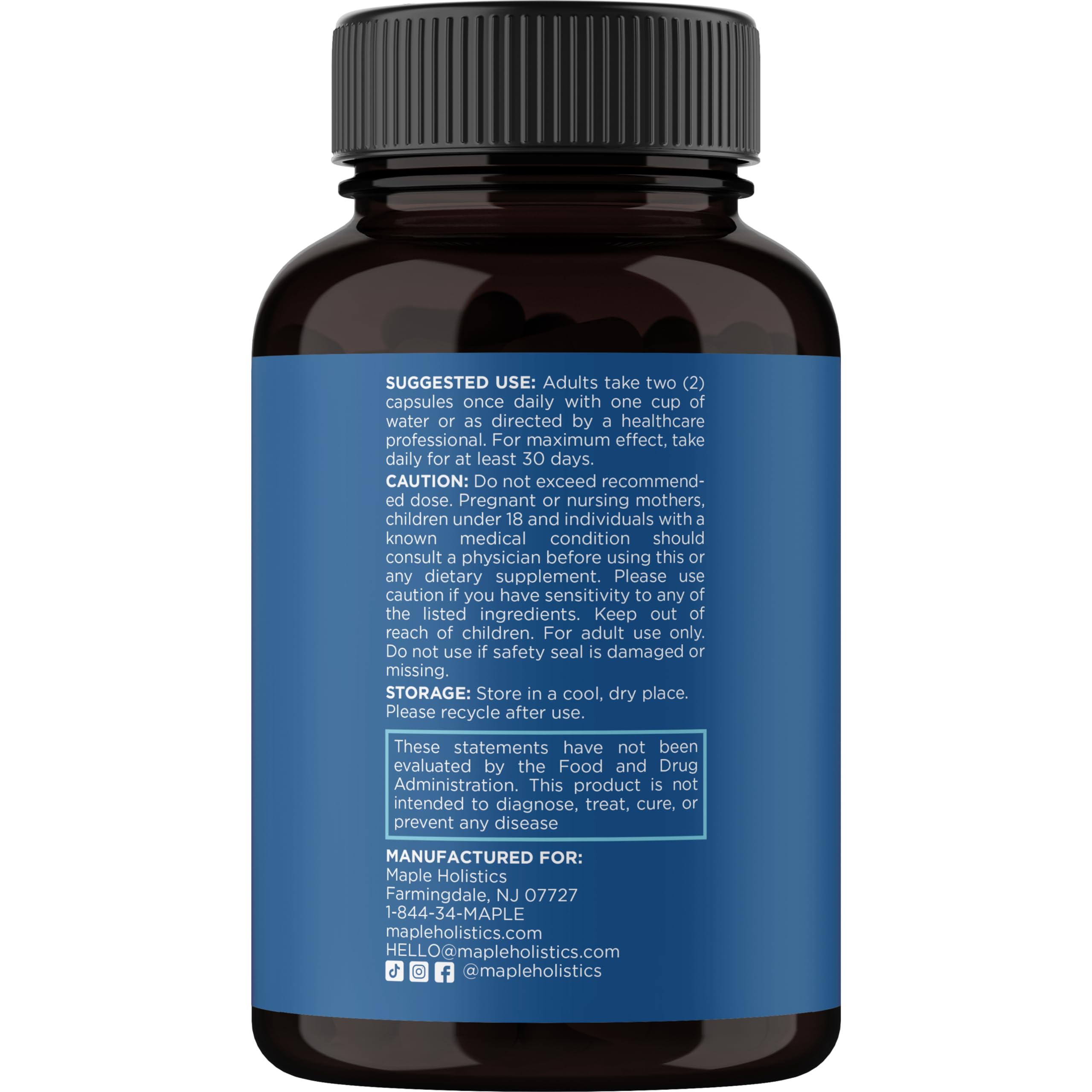 Maple Holistics horsetail extract capsules evoke mineral-rich hair strength.
