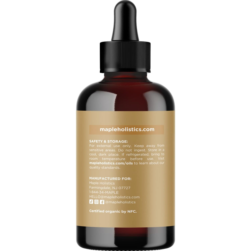 Maple Holistics Jojoba Oil on hair scalp providing hydration and shine