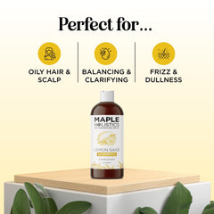 Maple Holistics Lemon Sage Clarifying Shampoo foamy lather shows quick oil control