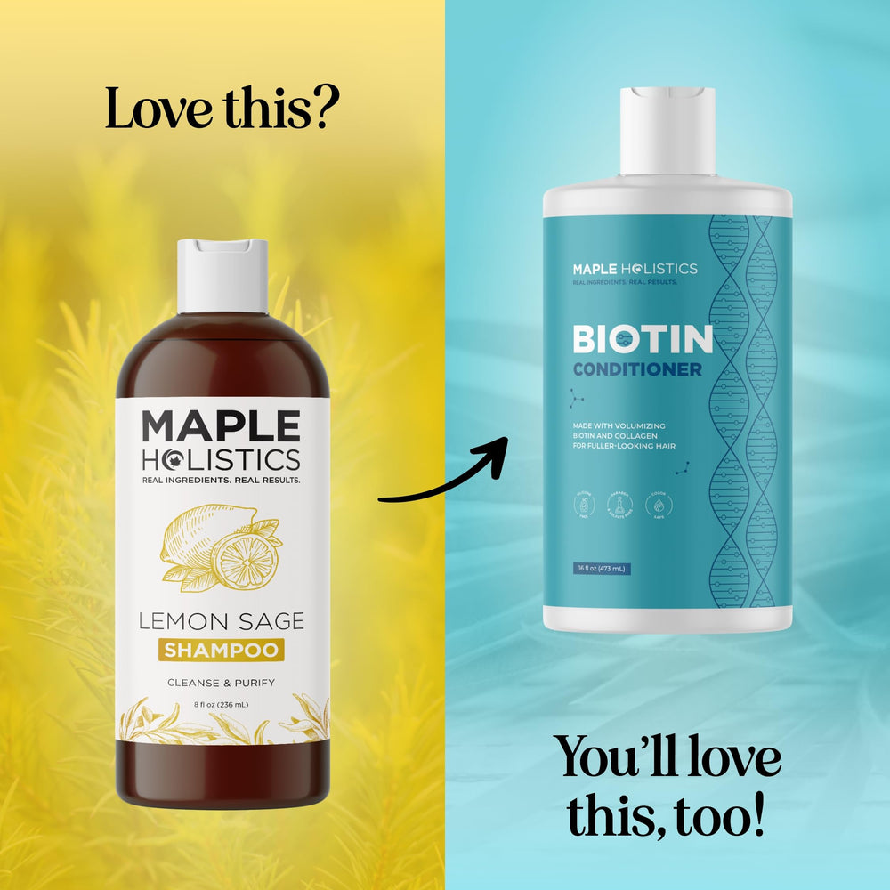 Maple Holistics natural oils swirl emphasizes lemon sage fragrance and refreshing cleanse
