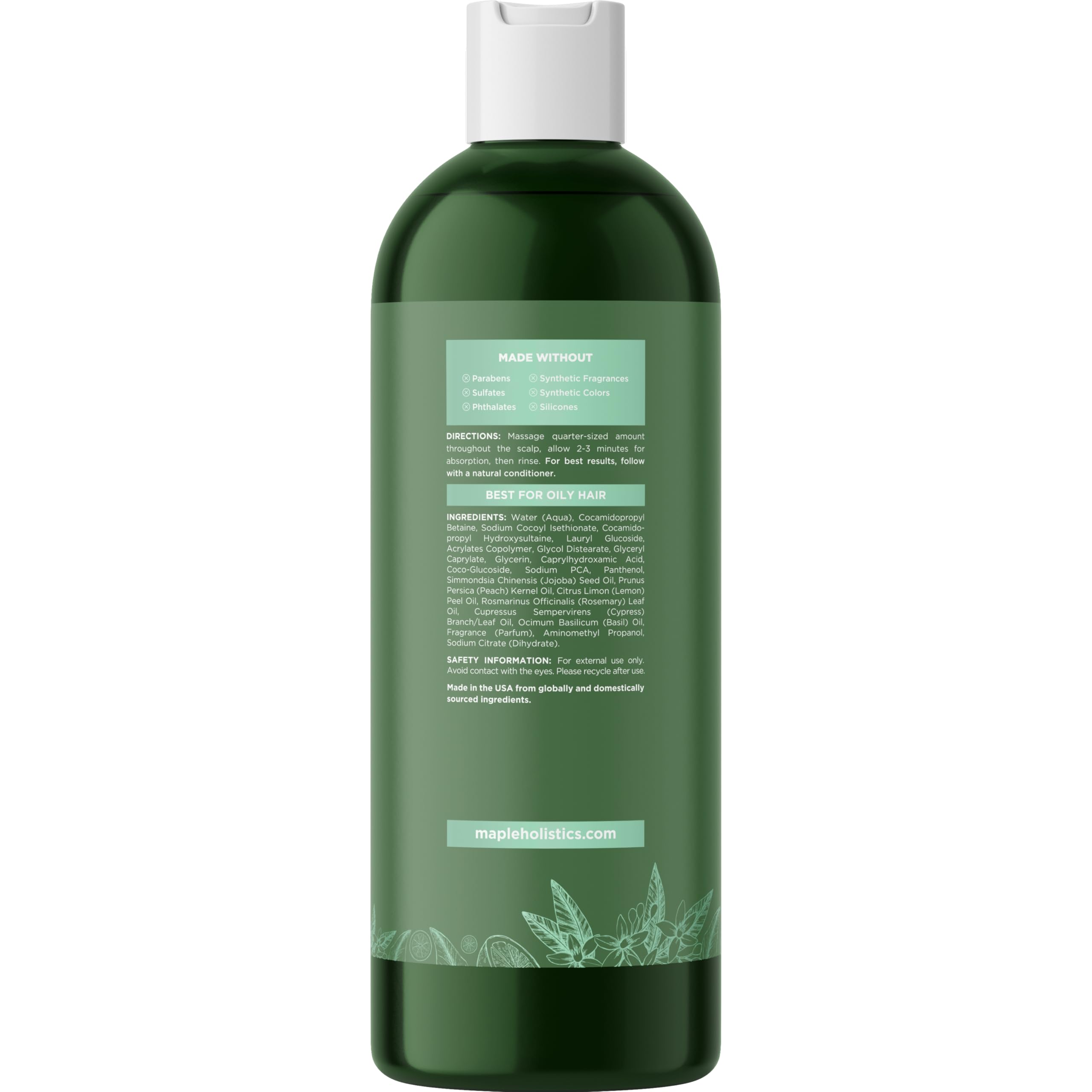 Maple Holistics lemon slices highlight refreshing citrus scent in the formula.
