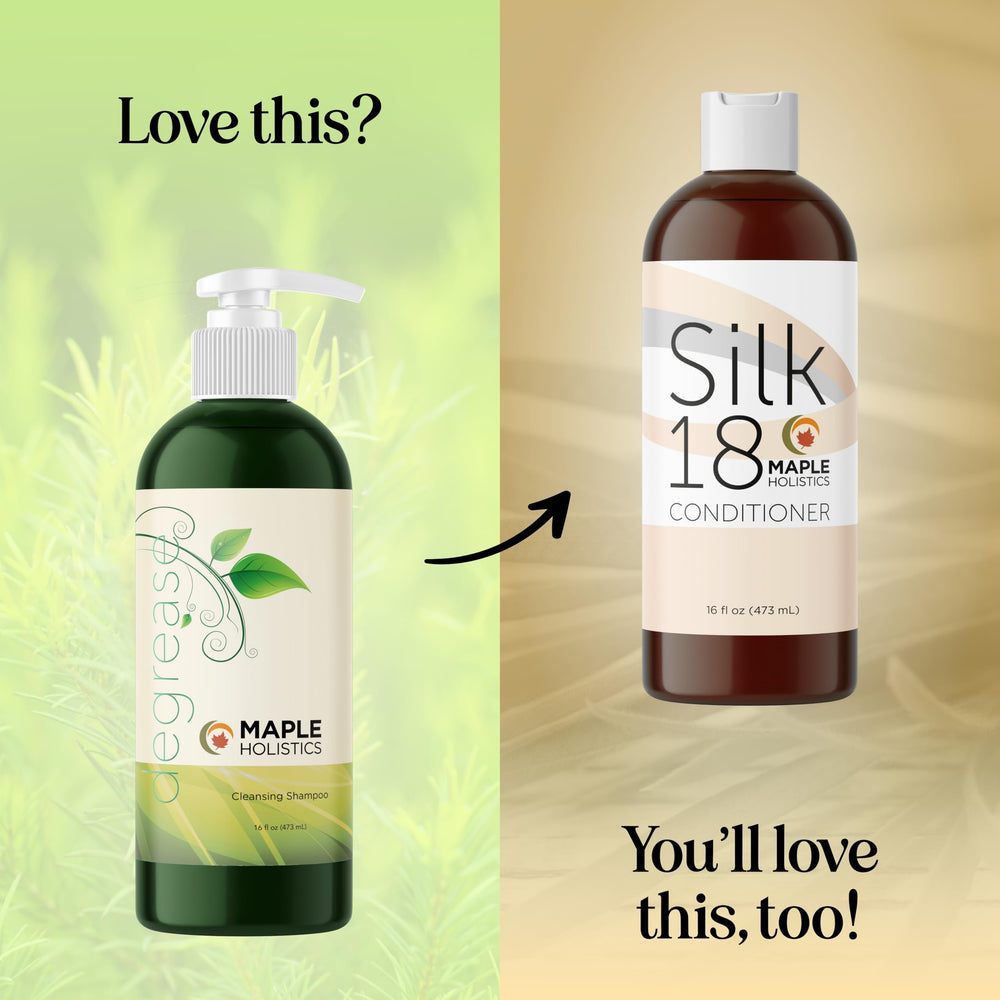 Maple Holistics natural botanicals close-up suggesting plant-based scalp care.