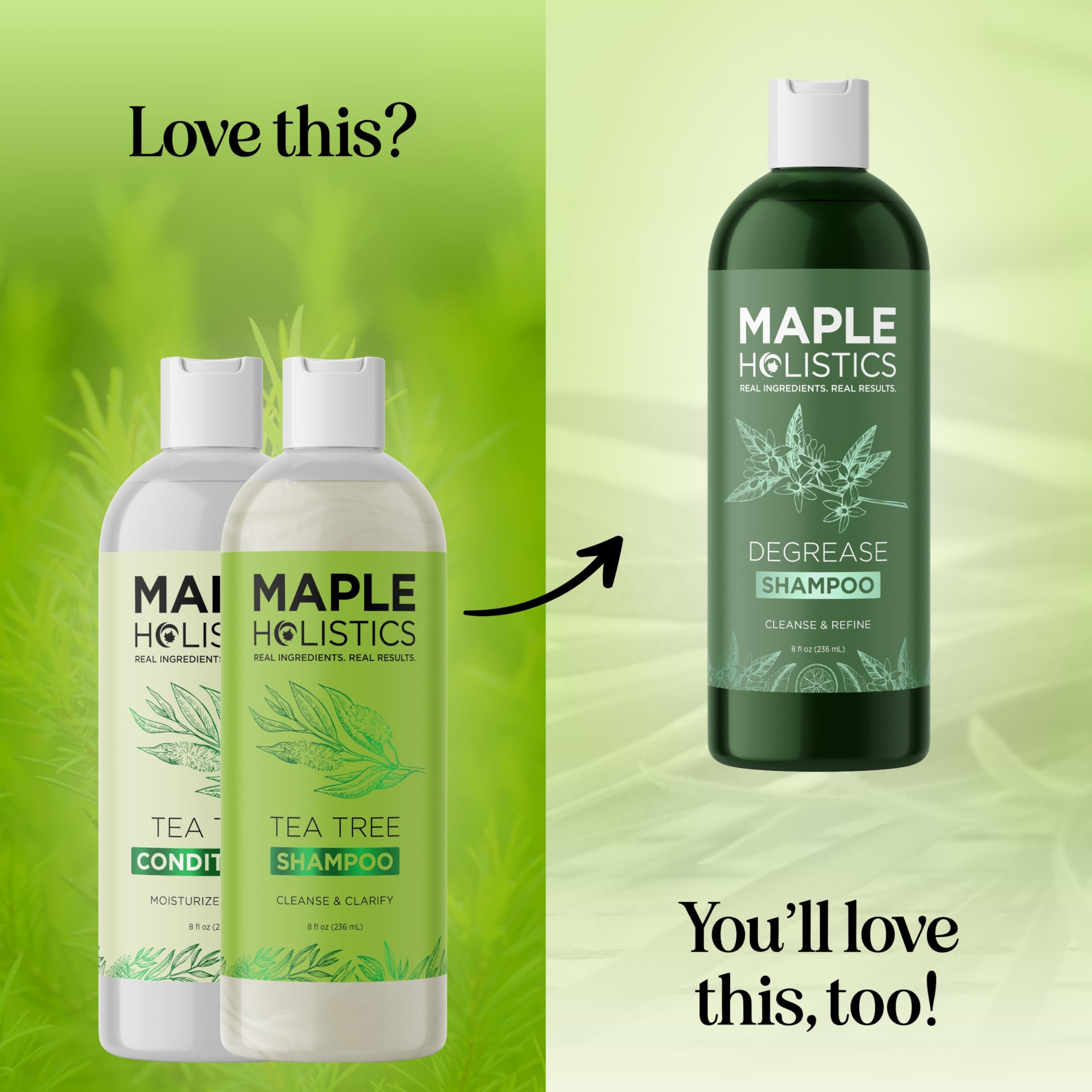 Maple Holistics natural ingredients label highlights sulfate-free formula