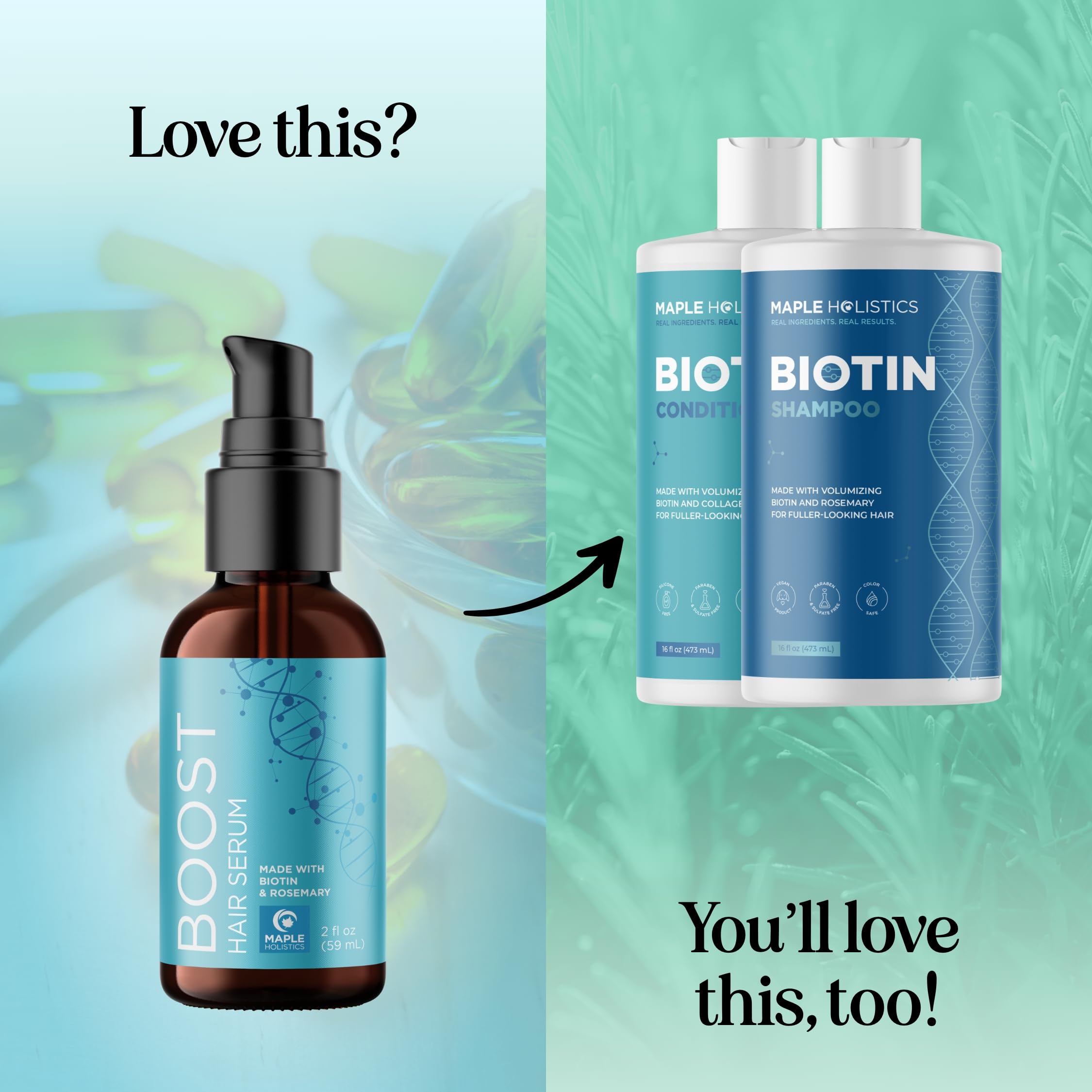 Maple Holistics plant proteins illustration emphasizes smoothing and manageability