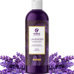 Maple Holistics lavender bubble bath bottle for soothing self-care ritual
