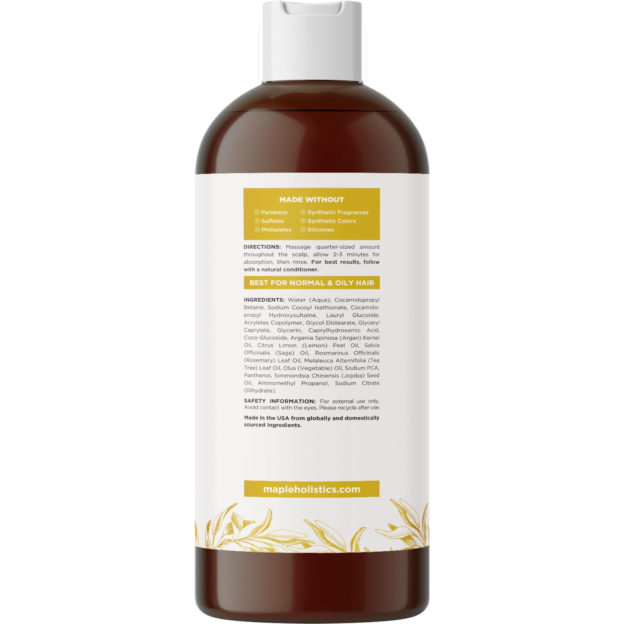 Maple Holistics product build-up removal scene suggests lighter, refreshed hair