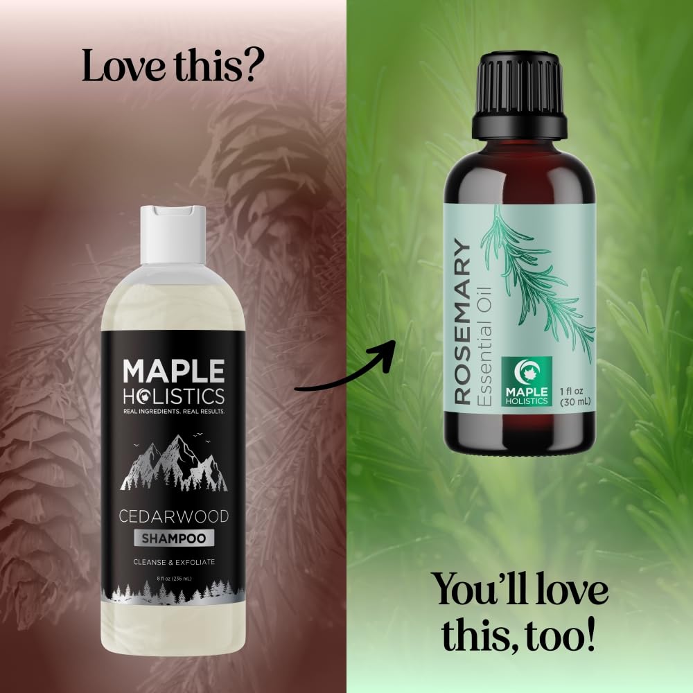 Maple Holistics quality ingredients bottle showcases sulfate-free formula and nourishing blends.
