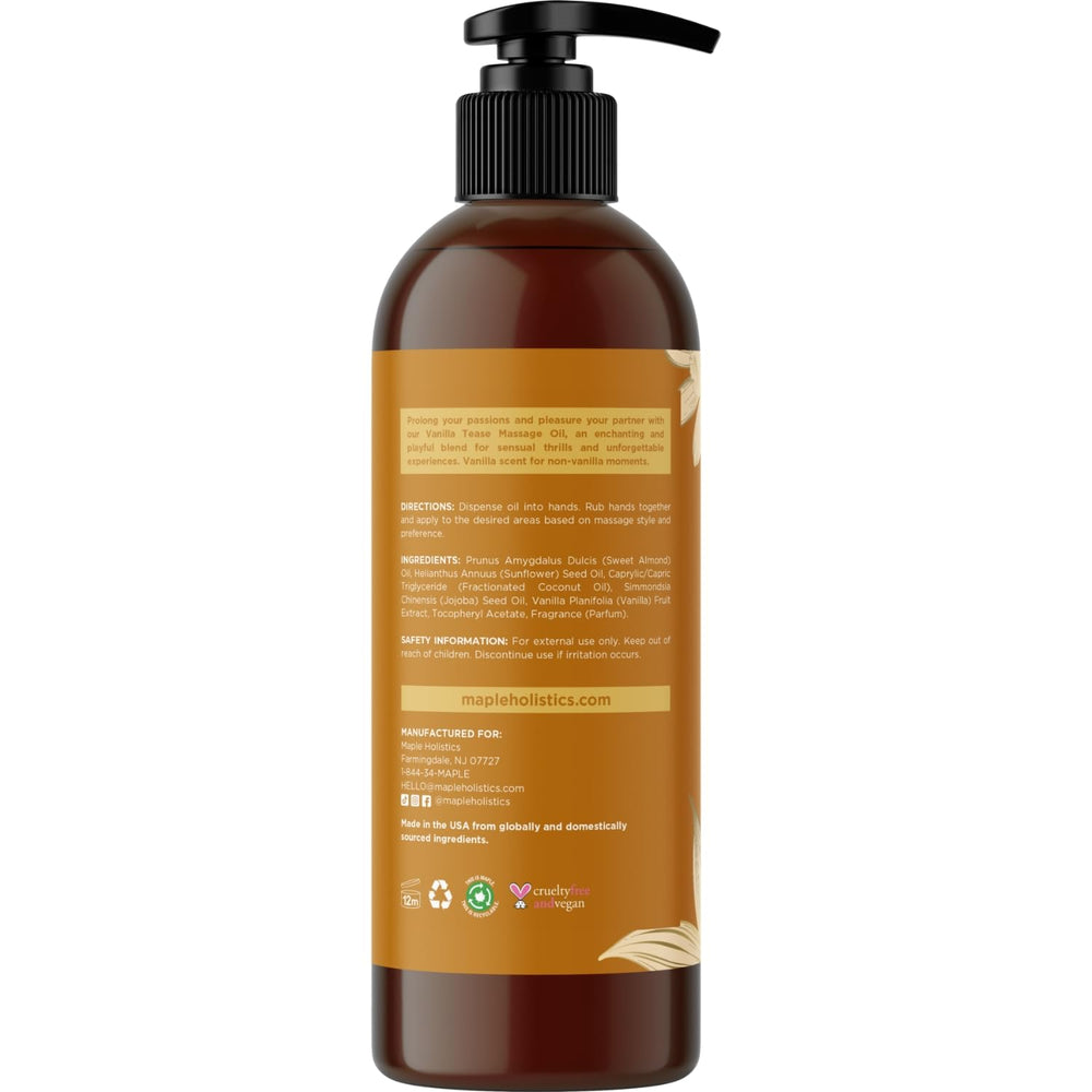 Maple Holistics massage oil shown as a thoughtful romantic gift