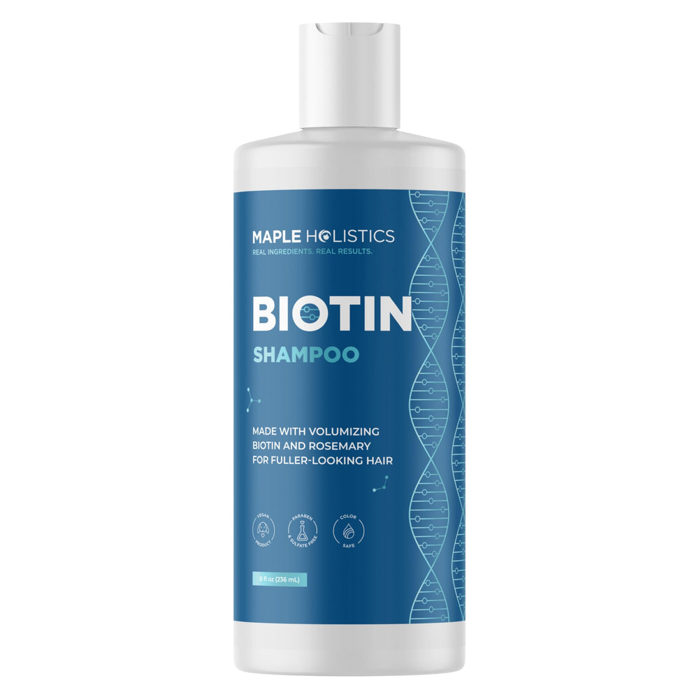 Maple Holistics rosemary biotin shampoo application demonstrates washing and lathering