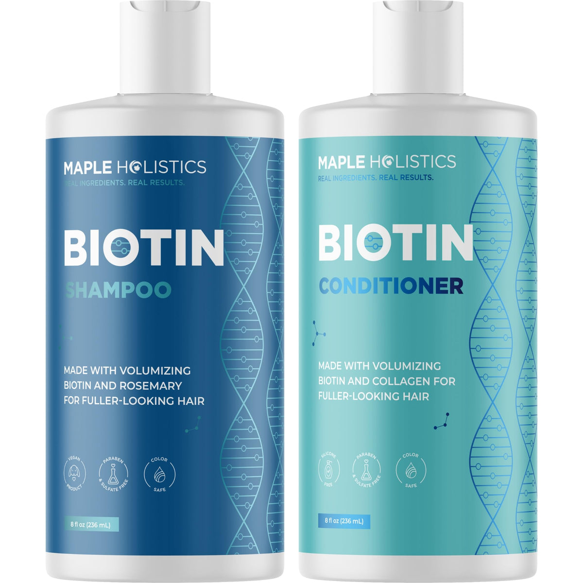Maple Holistics shampoo bottle boosts volume for thinning hair