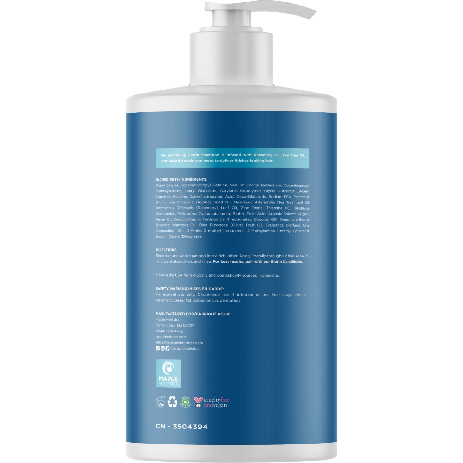 Maple Holistics rosemary-biotin shampoo lather reveals volumizing action for fine hair