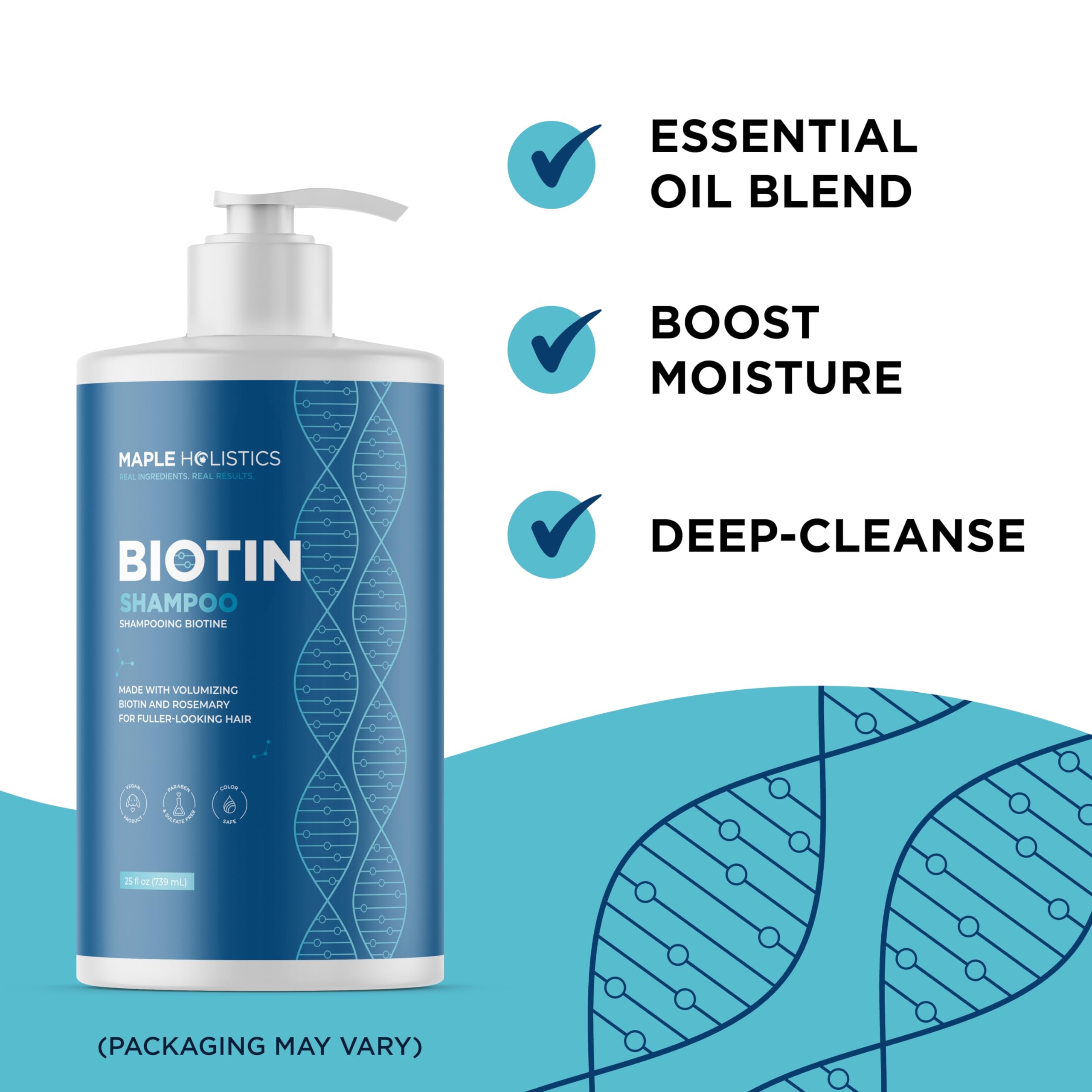Maple Holistics rosemary-biotin shampoo pump makes daily use easy