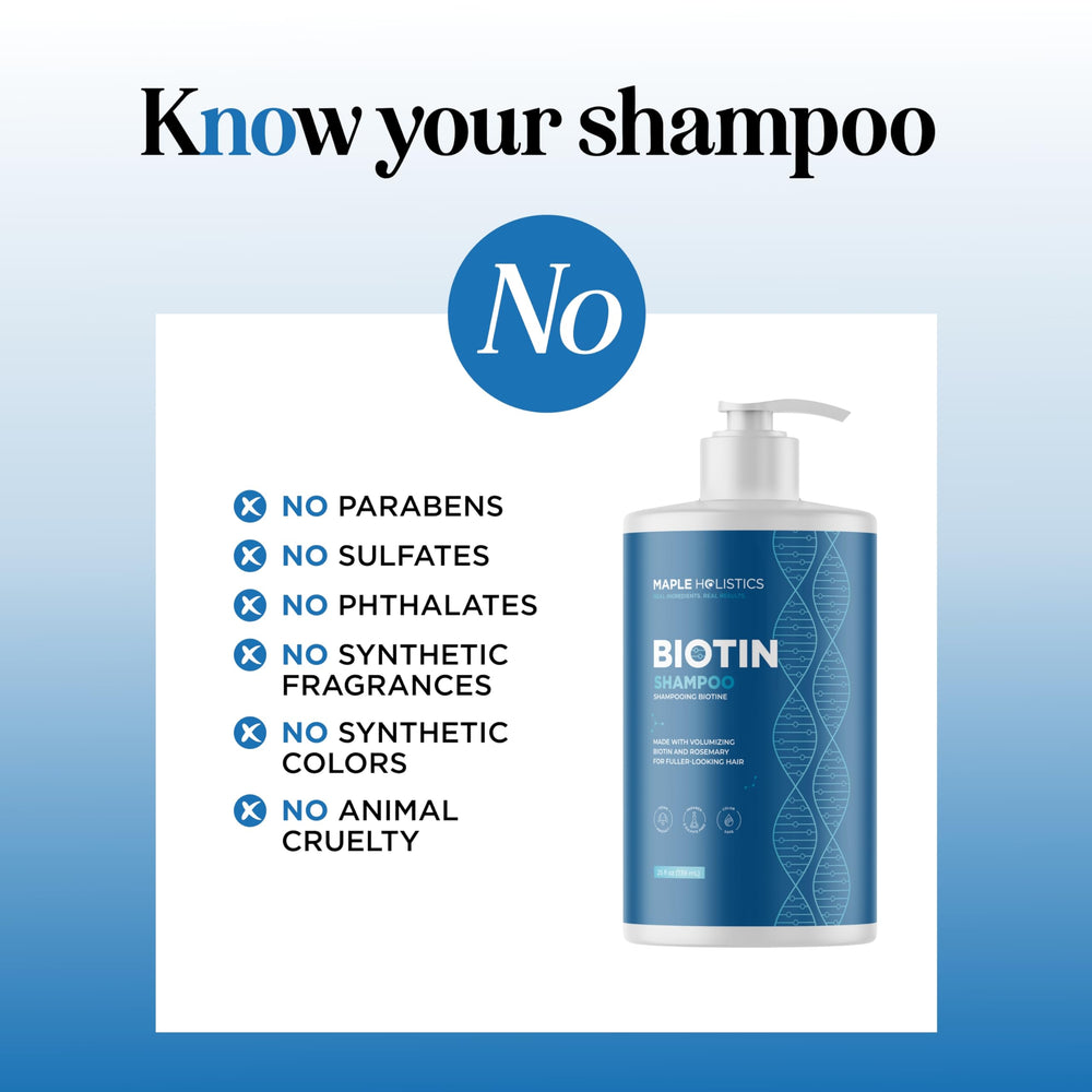 Maple Holistics sulfate-free label highlights gentle cleansing for scalp