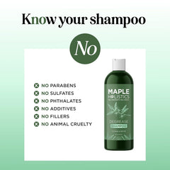 Maple Holistics rosemary oil drops emphasize natural, scalp-refreshing ingredients.