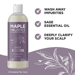 Maple Holistics Sage Rosemary Shampoo clarifying action removes buildup from oily hair.