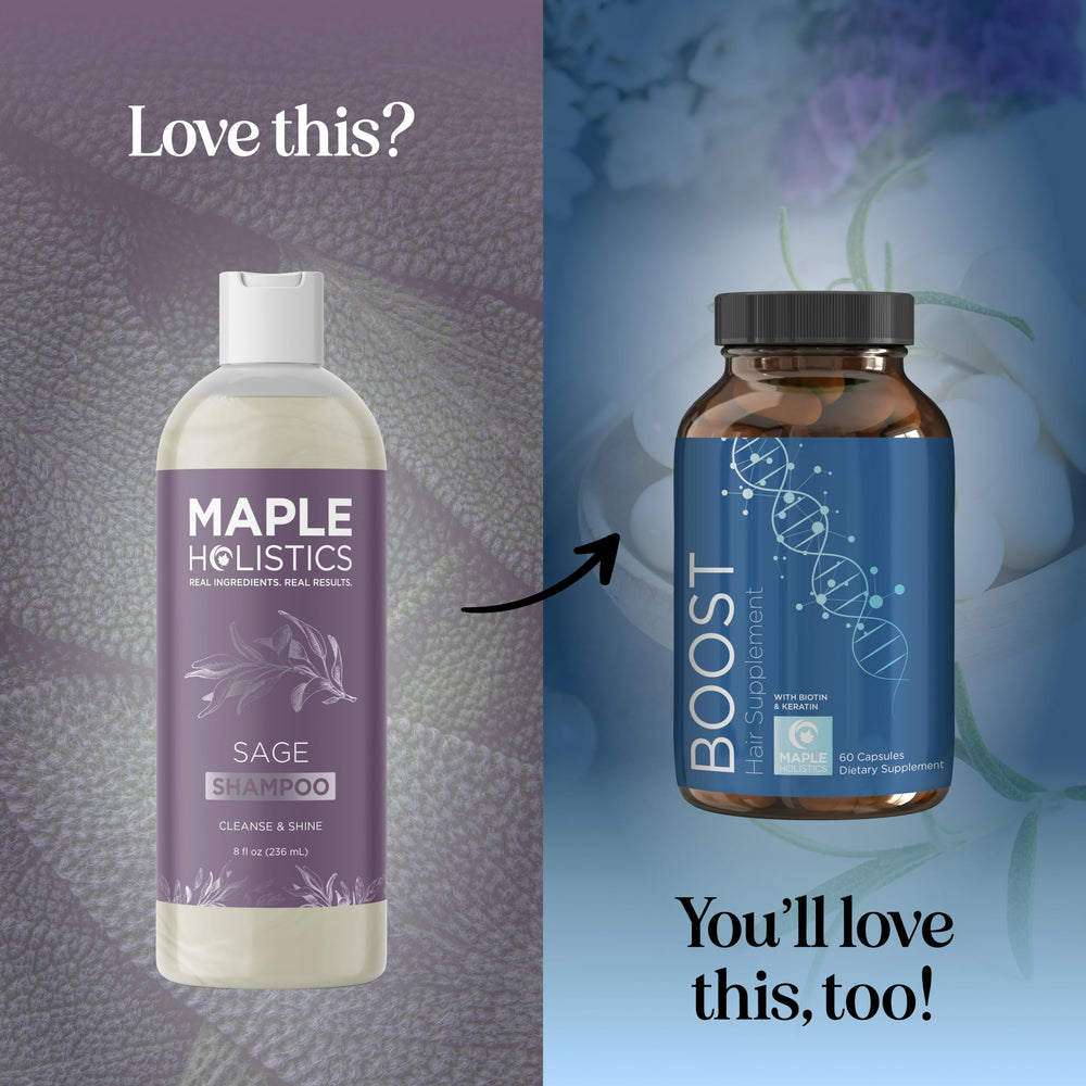 Maple Holistics Sage Rosemary Shampoo rosemary essential oils impart natural fragrance.