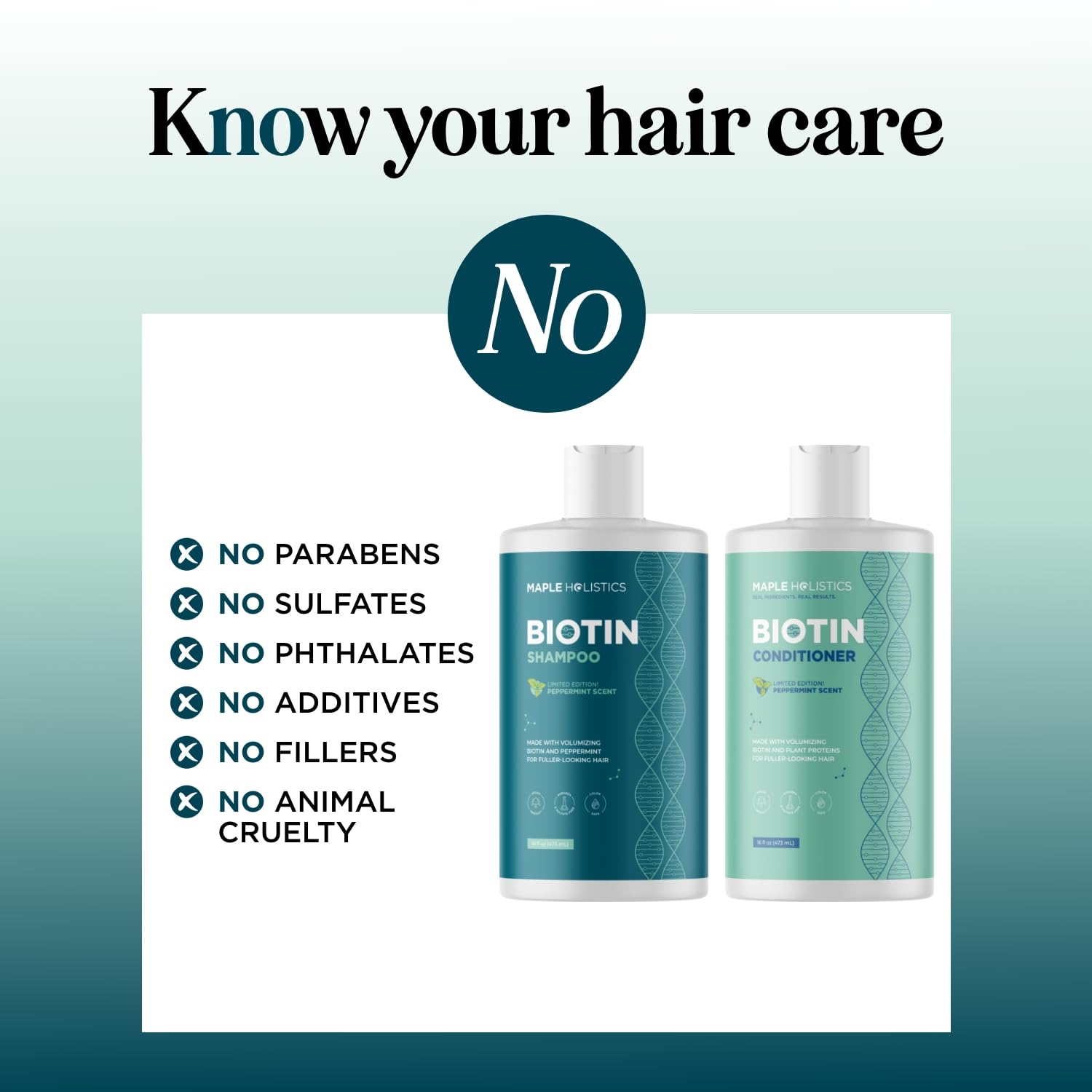 Maple Holistics shampoo and conditioner set with pump convenience for easy routine