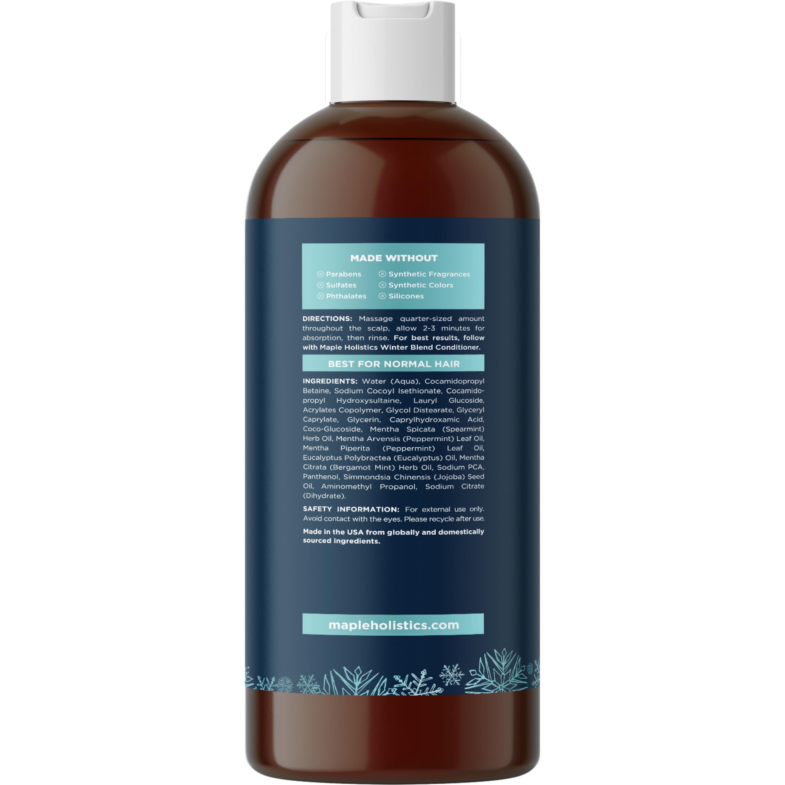Maple Holistics shampoo lather closeup demonstrates cleansing action with minty freshness.