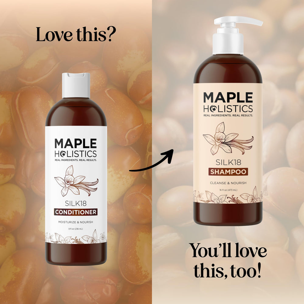 Maple Holistics Silk Protein Conditioner frizz-control on dry hair scenes
