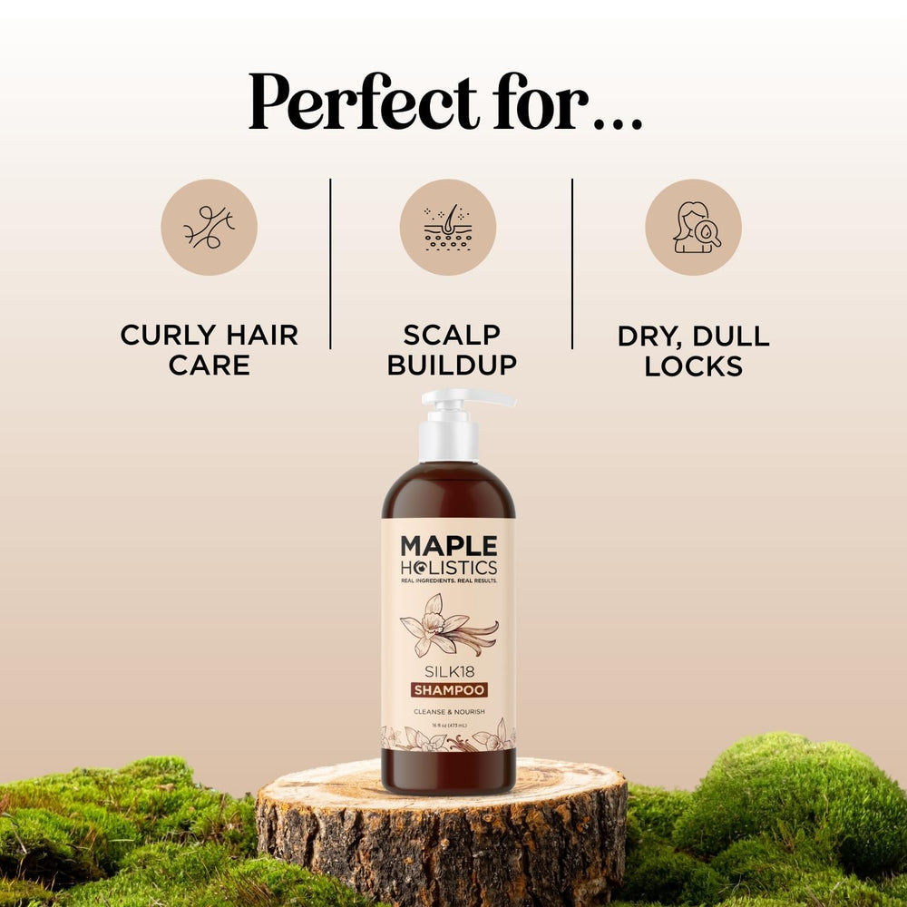 Maple Holistics Silk18 Shampoo anti-frizz focus for smoother styling