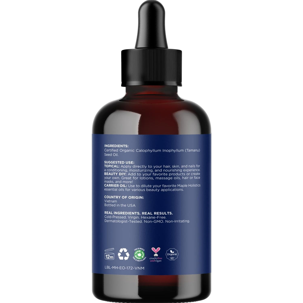 Maple Holistics Tamanu Oil seeds close-up highlighting natural antioxidant content