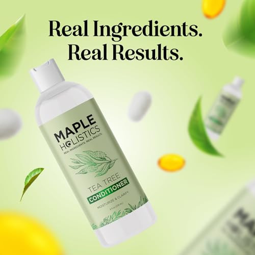 Maple Holistics Tea Tree Conditioner bathroom set in daily routine