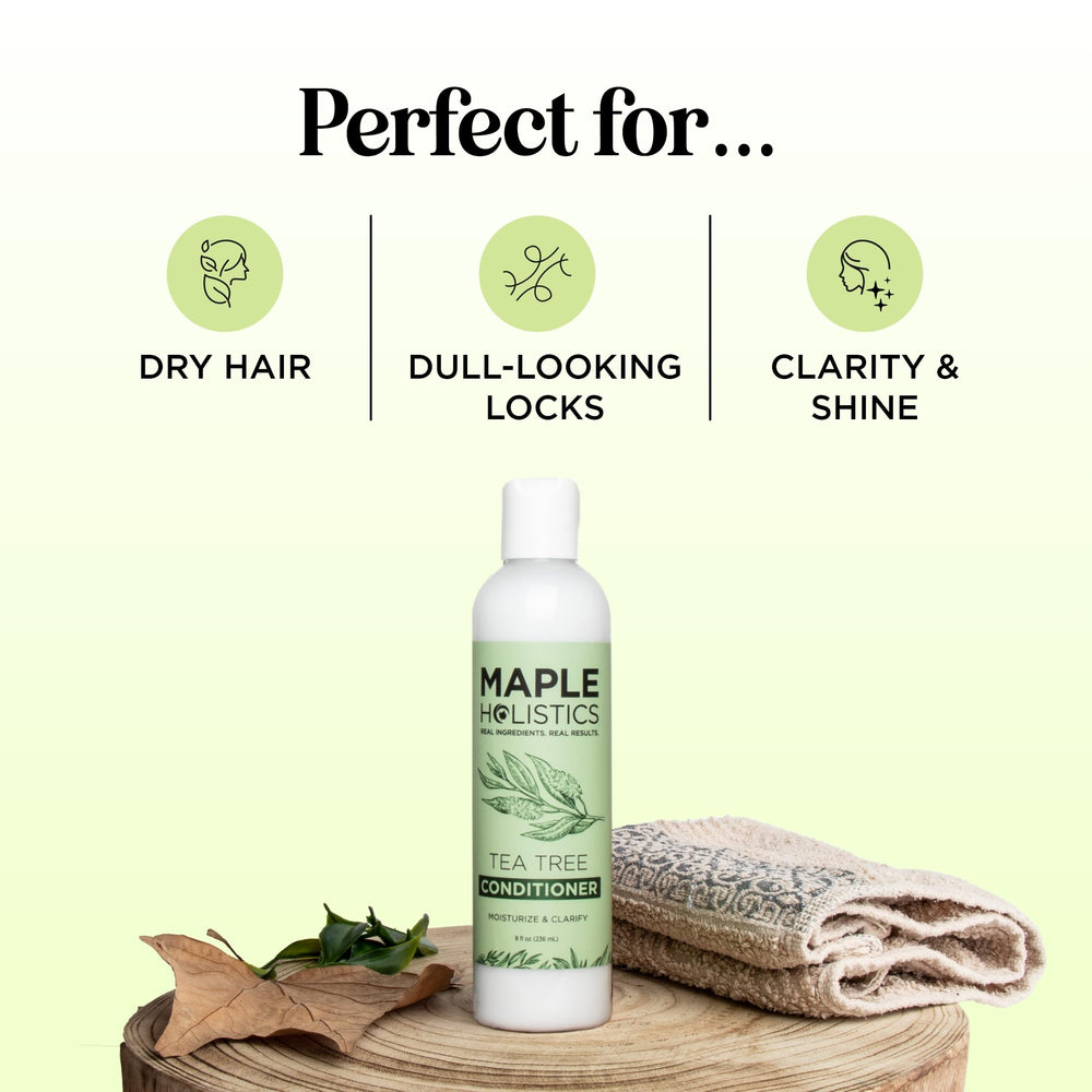Maple Holistics Tea Tree Conditioner ingredients rosemary indicating refreshing fragrance