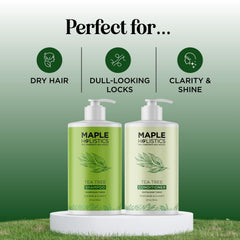 Maple Holistics Tea Tree Conditioner tube providing gentle moisture and buildup prevention