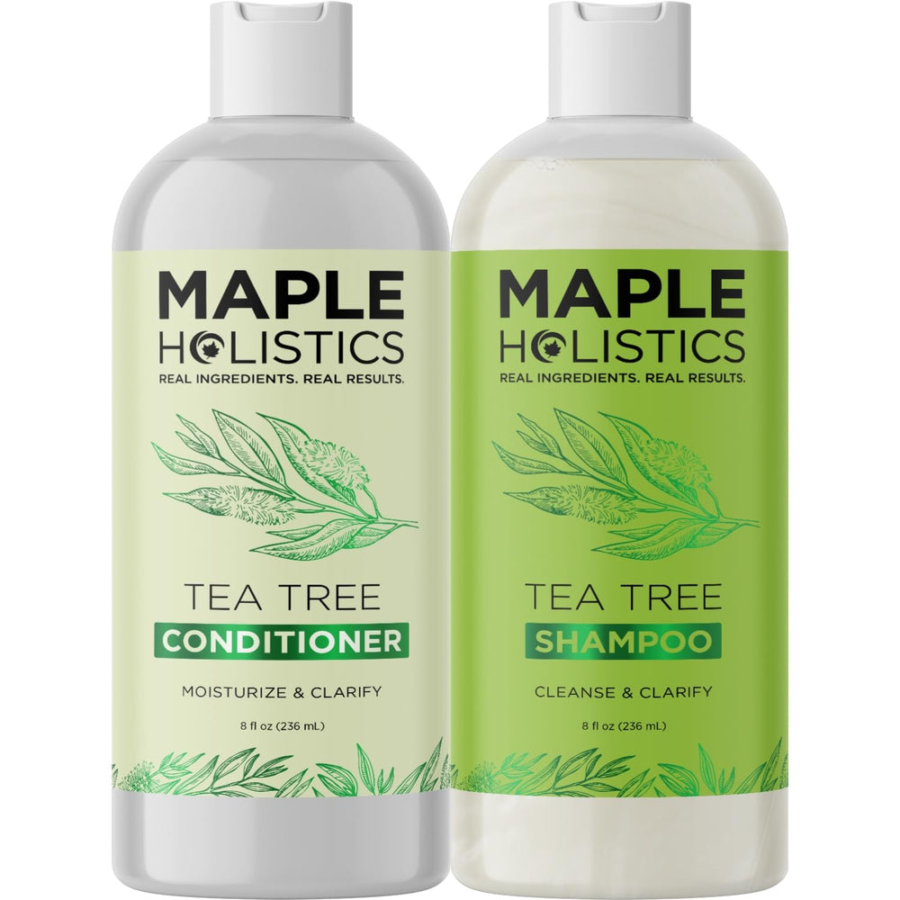 Maple Holistics Tea Tree Shampoo for oily scalp before and after