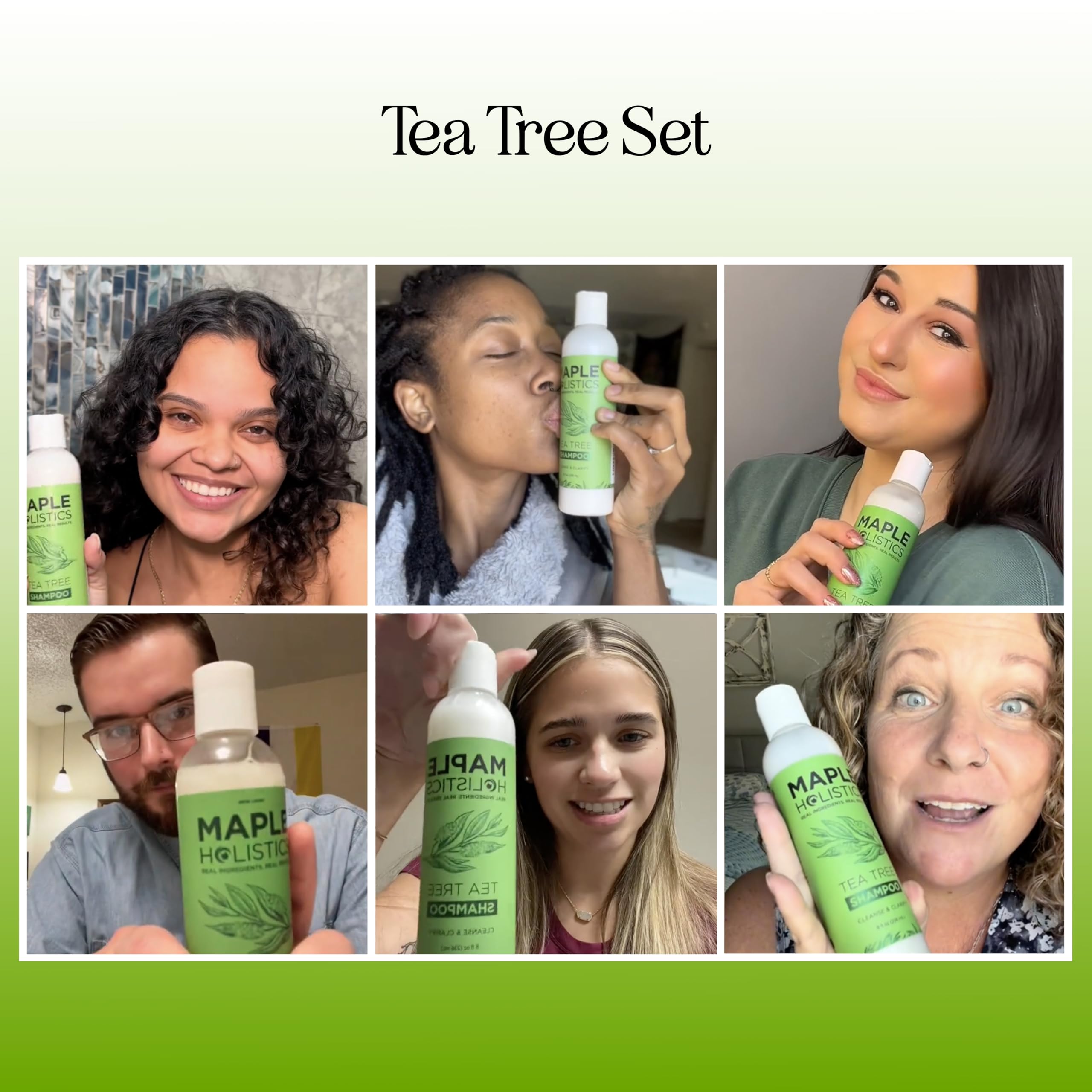 Maple Holistics Tea Tree Shampoo and Conditioner set on shelf