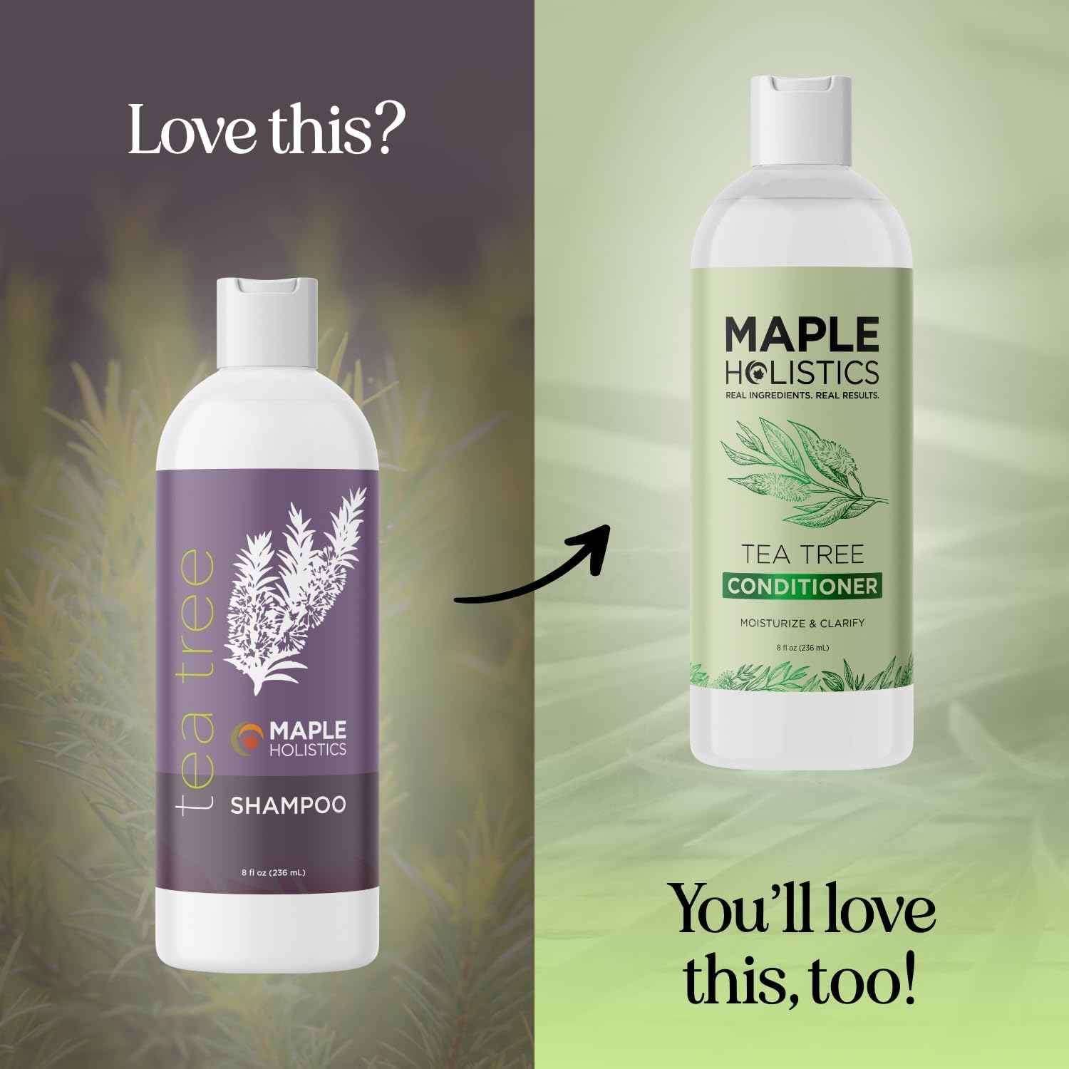 Maple Holistics Tea Tree Shampoo packaging eco-friendly design