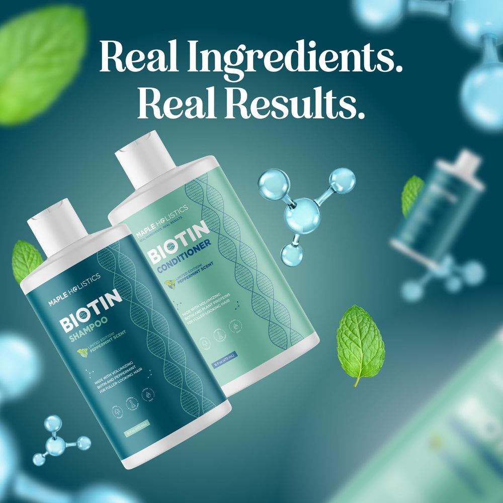 Maple Holistics thinning hair visual showing volumized, healthy-looking strands