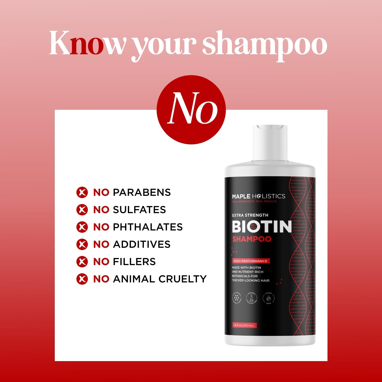 Maple Holistics Ultra Biotin Shampoo lather close-up emphasizing gentle cleansing