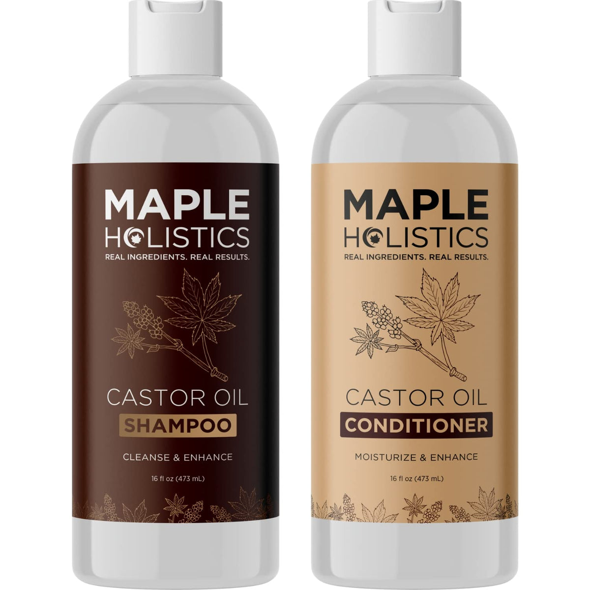Maple Holistics vanilla castor oil shampoo bottle offers gentle cleansing for fine hair.