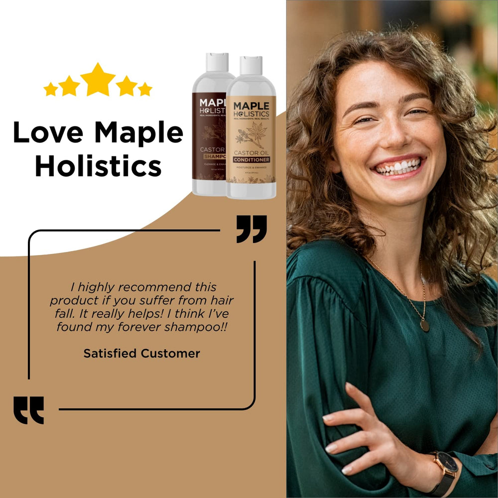 Maple Holistics vanilla lather on hair yields a soft, glossy finish during cleansing.