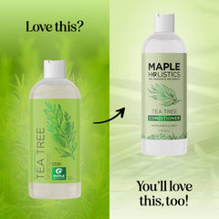 Maple Holistics vegan sulfate-free clarifying shampoo bottle on sink.