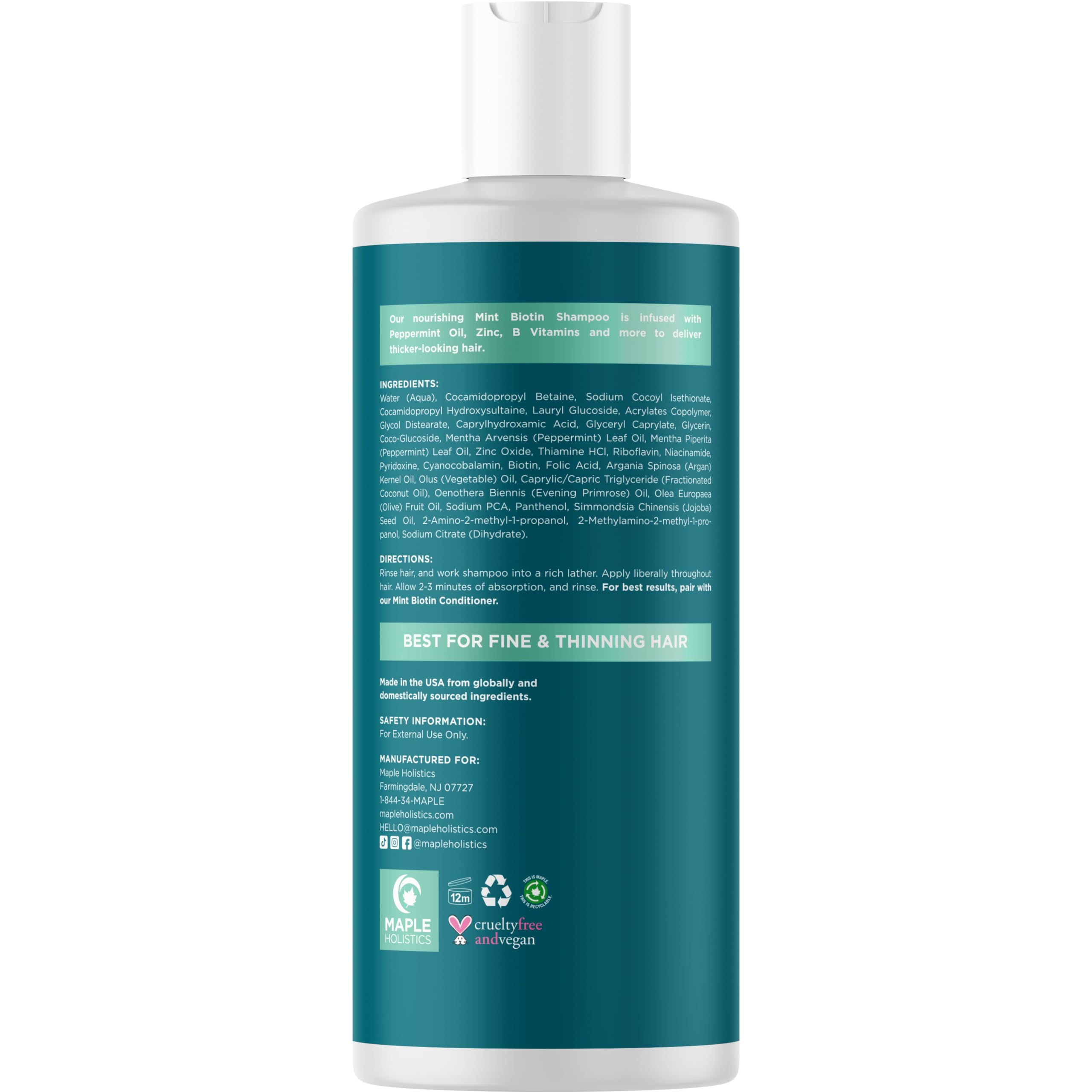 Maple Holistics Volumizing Biotin Shampoo dry scalp care supports calmer, less flaky scalp