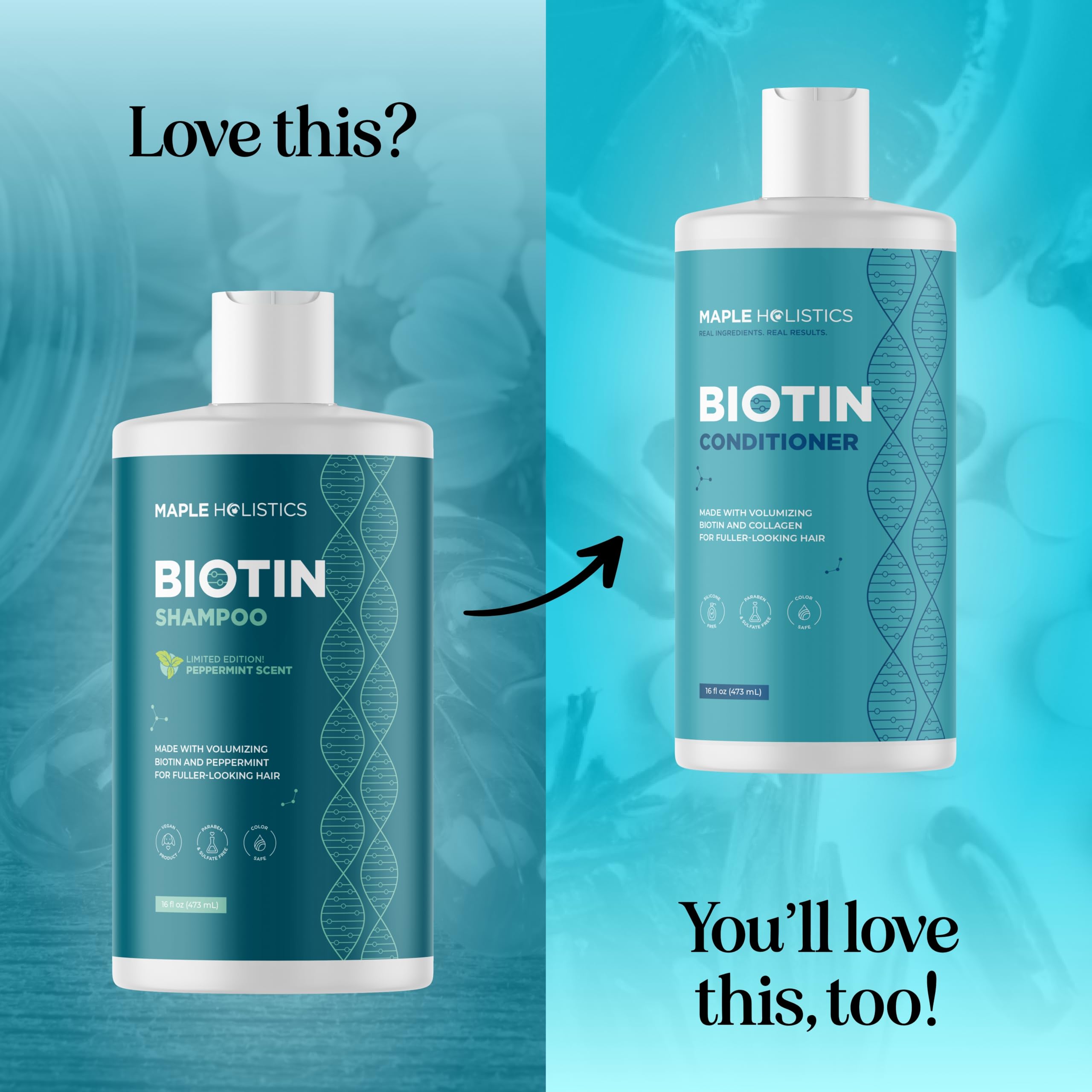 Maple Holistics dry scalp care emphasized with hydrating ingredients.
