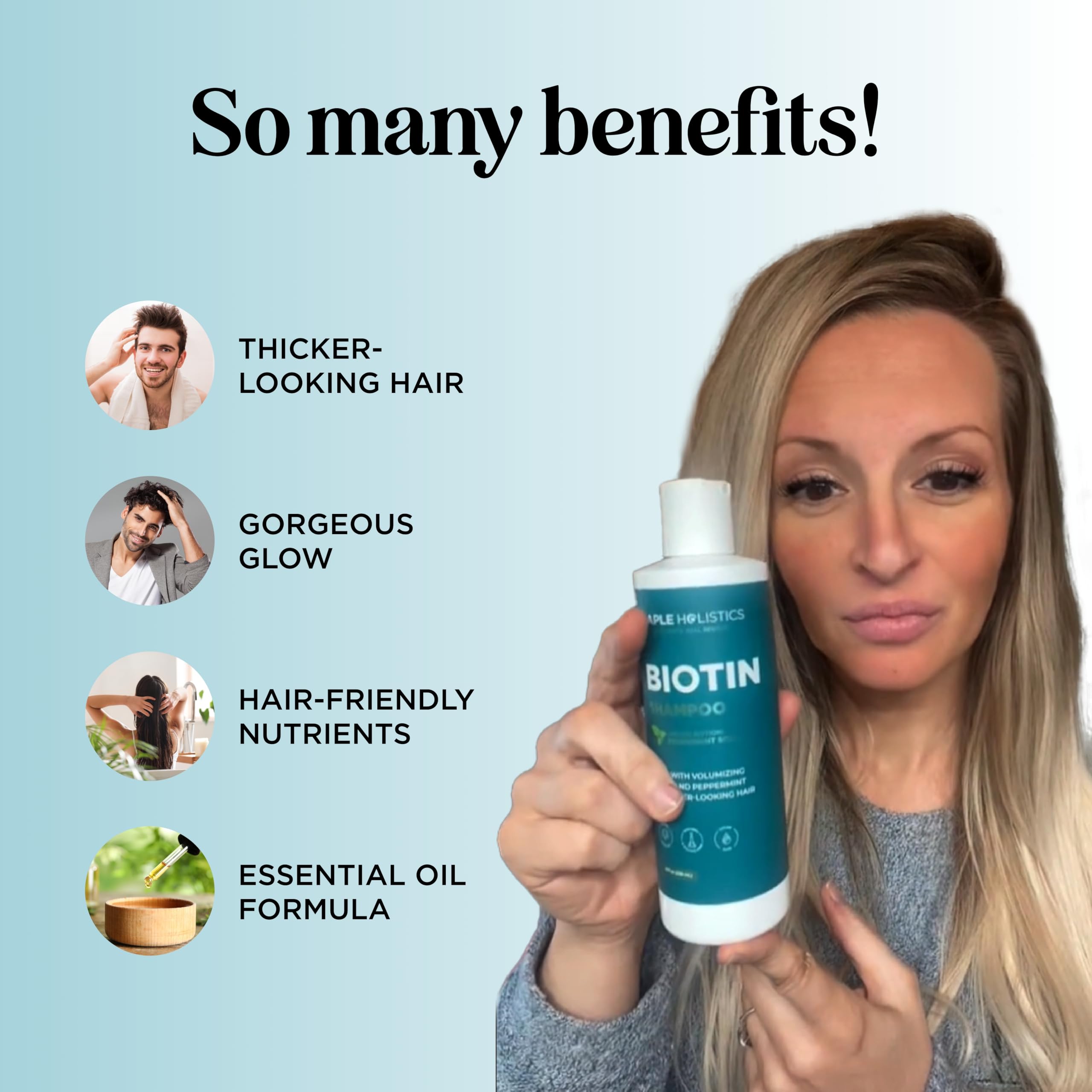 Maple Holistics Volumizing Biotin Shampoo lather demonstrates gentle cleansing for thinning strands