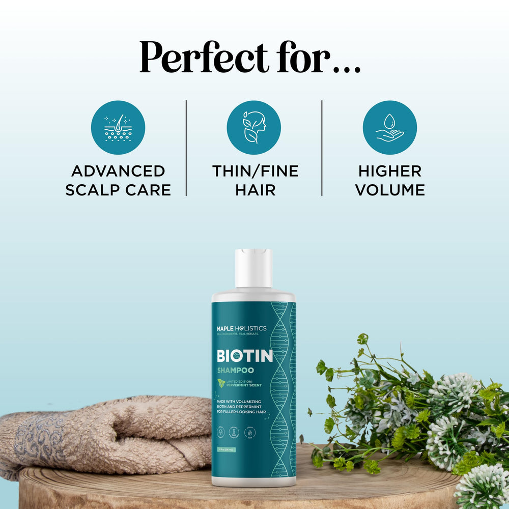 Maple Holistics sulfate-free badge signals gentle cleansing.