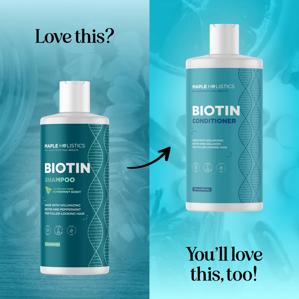 Maple Holistics Volumizing Biotin Shampoo vegan sulfate-free formula suits sensitive scalps