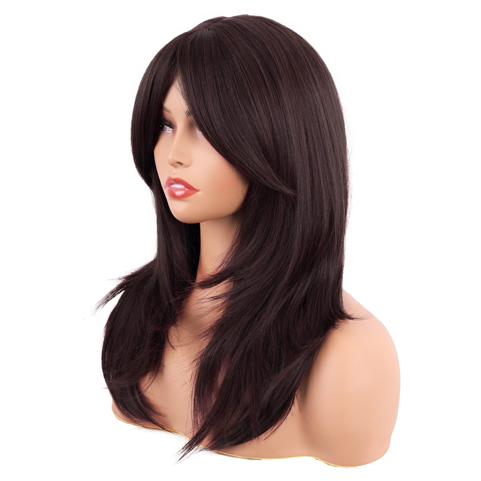 MapofBeauty 20-inch wig back view demonstrates full-bodied length and movement.
