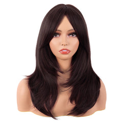 MapofBeauty 20-inch layered wig front view for everyday stylish wear with natural shine.