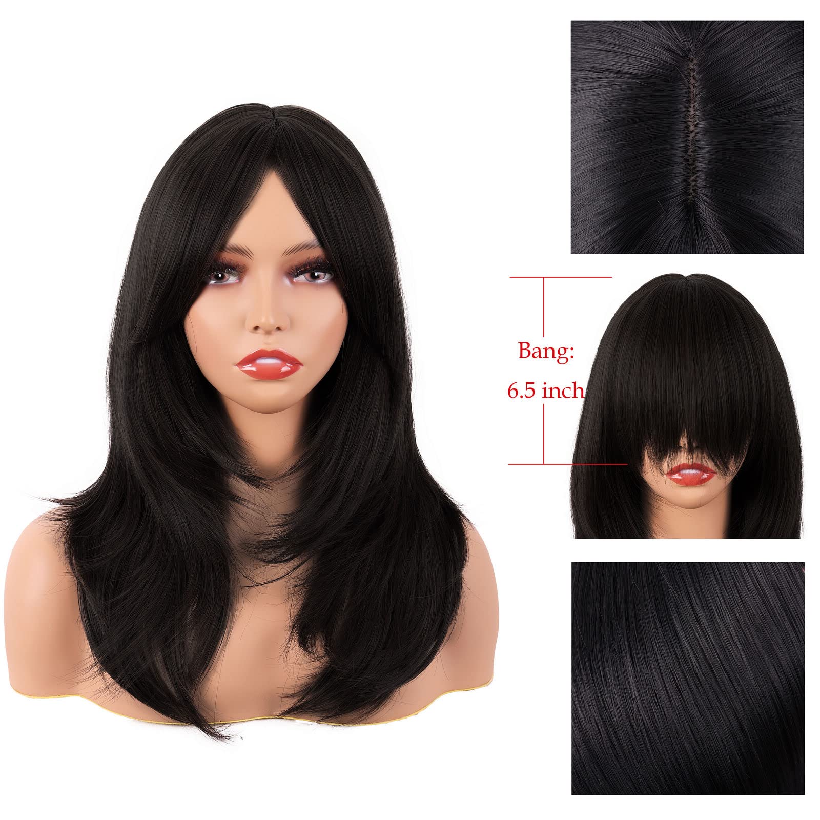 MapofBeauty 20inch wig length reference showing shoulder length style for daily use