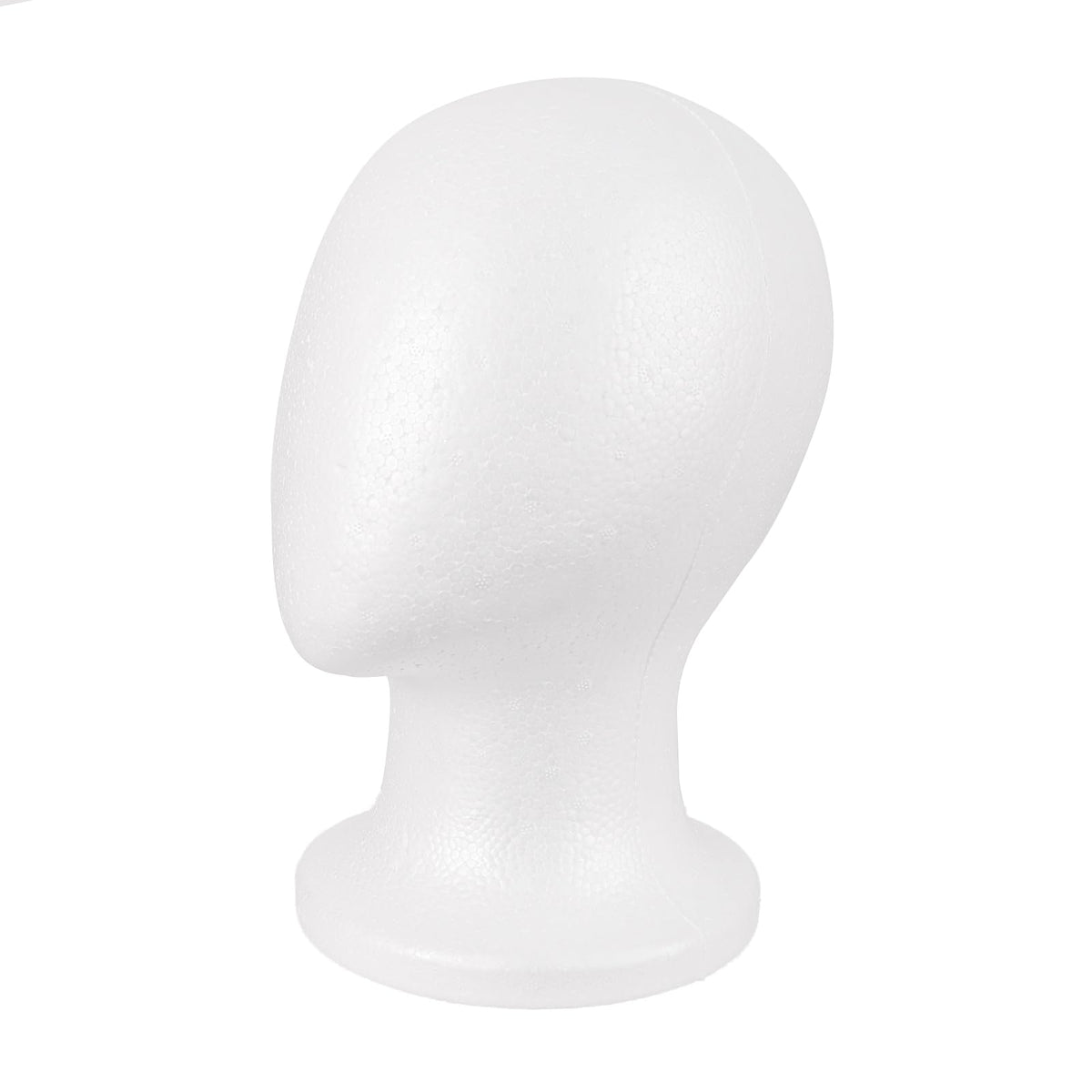 MapofBeauty mannequin head in foam, white, showcasing wig-holding stability for styling