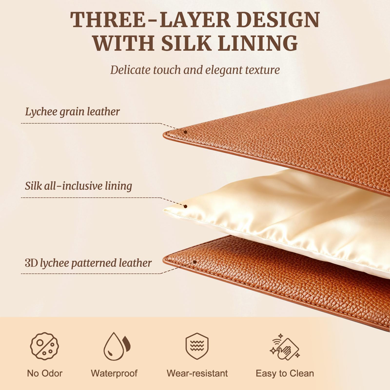 MaqSacion makeup case premium PU material offers durable protection for delicate cosmetics