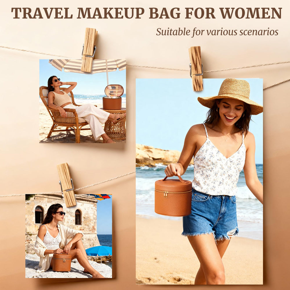 MaqSacion makeup case top-handle enables easy carry on the go
