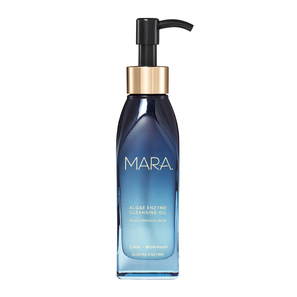 MARA Algae Enzyme Cleansing Oil bottle for gentle makeup removal and hydration.