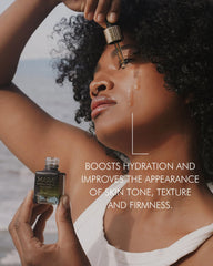 MARA Universal Hydrating Face Oil application hand shows easy, soothing skincare